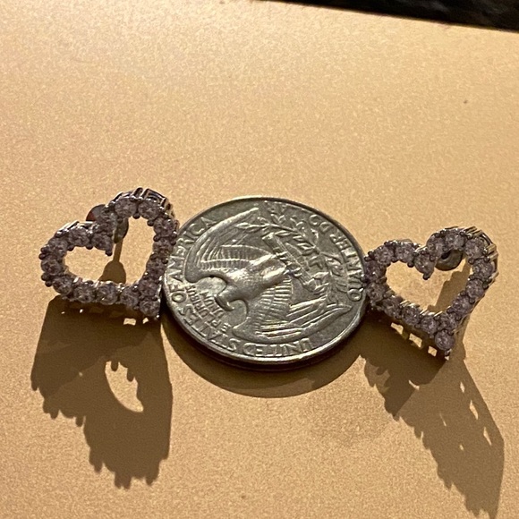 The Dazzle Heart 925 Silver White Sapphire earrings - Picture 9 of 13